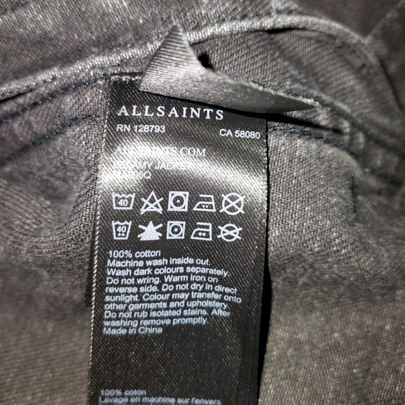 All saints black demin jacket - Picture 10 of 15